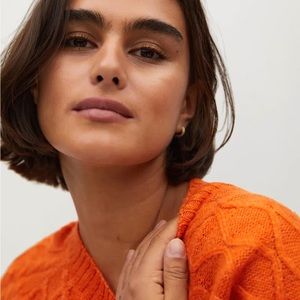 Orange, soft knit sweater size L